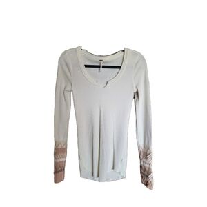 Free People Long Sleeve Waffle Shirt Size M